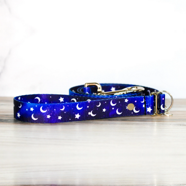 Midnight Moon Pet Leash for Dogs & Cats Galaxy Space Star Celestial Nylon