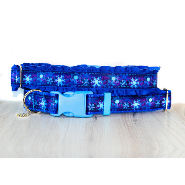 Galaxy Snowflake Pet Collar for Dogs & Cats Adjustable Christmas Winter Holiday