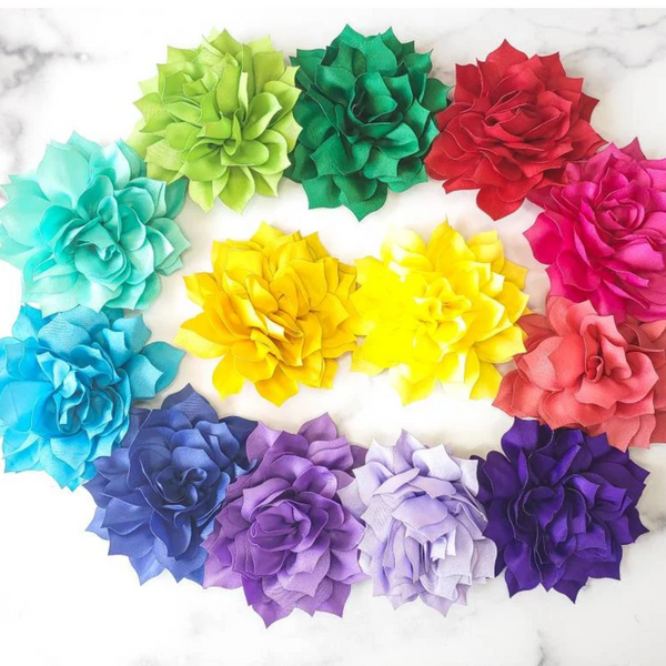 Large Pet Collar Flower for Dogs & Cats Full, Fluffy for Spring Summer Rainbow