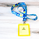 Pink Starry Night Lanyard Badge ID Keycard Holder Van Gogh Art Inspired Heavy-Duty