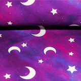 Galaxy Space Pet Bandana for Dogs & Cats Clip-On Moon Star Celestial Pink Purple