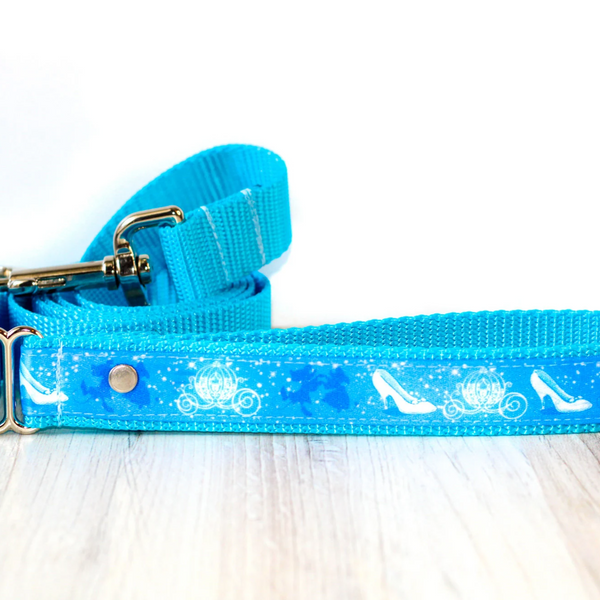 Glass Slipper Princess Pet Leash for Dogs & Cats Heavy-Duty Nylon Blue