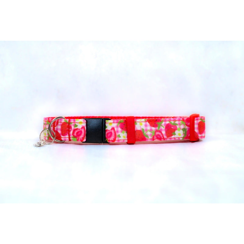 Berry Sweet Strawberry Collar for Dogs & Cats Fruit Red Girly Pet Accessories Summer