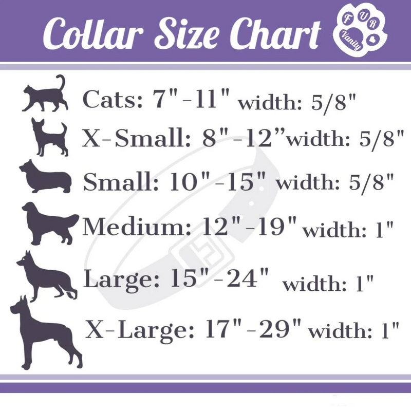 Dinosaur Parade Collar for Dogs & Cats Dino Pastel Spring Heavy-Duty Nylon Size Chart